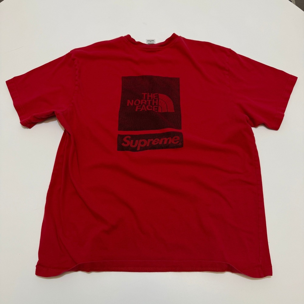 Supreme The North Face RTG Red Cotton Graphic Logo T-Shirt Mens Large